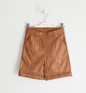 Short trousers in shiny fabric BEIGE