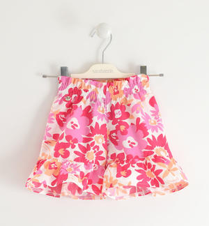 100% cotton girls¿ short trousers with floral pattern FUCHSIA