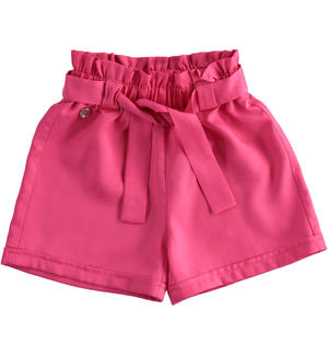 100% lyocell short trousers for girls FUCHSIA