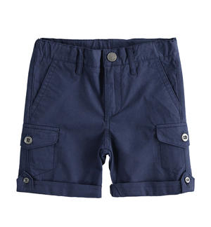Pantalone corto per bambino con tasche laterali BLU