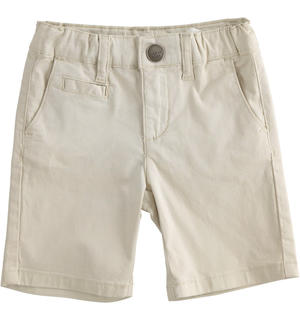 Boys¿ short trousers made of stretch cotton twill. BEIGE