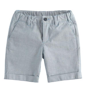 Pantalone corto tinto filo per bambino BLU