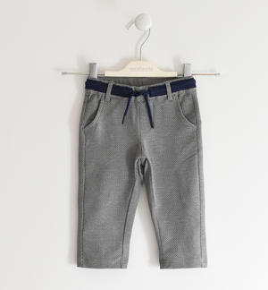 Pantalone in felpa stretch micro fantasia
