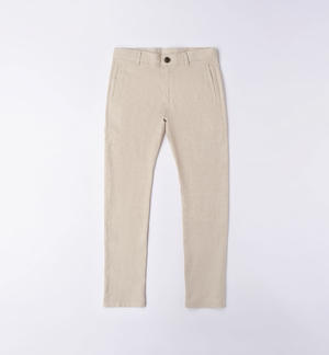Boys' elegant long trousers BEIGE