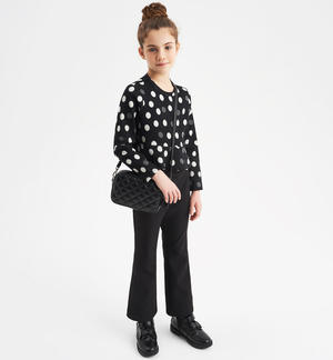 Girl's trousers with belt BLACK