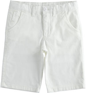 Slim fit twill trousers for boy WHITE