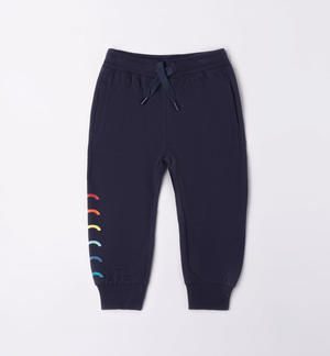 Boys' colourful printed tracksuit bottoms