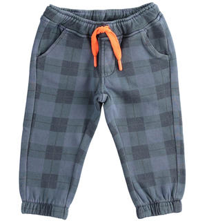 Boy's check-pattern pants BLUE