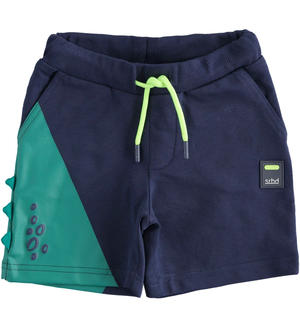 100% cotton shorts for boy with ridge BLUE
