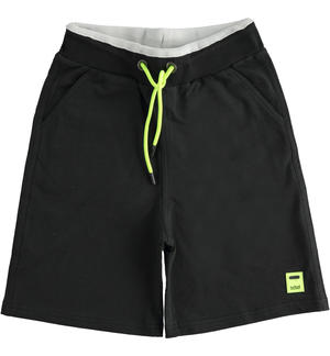 100% cotton shorts for boy basketball model BLACK