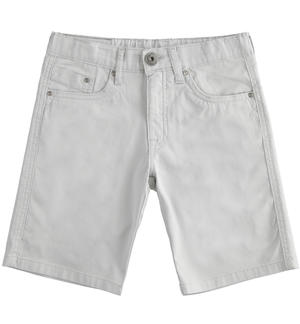 Slim fit cotton short trousers for boys GREY
