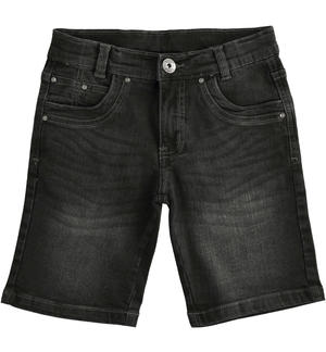 Denim short trousers for boys BLACK