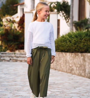 Girl's trousers with belt