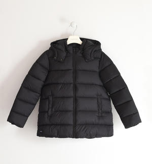 Girl's padded jacket with hood BLACK