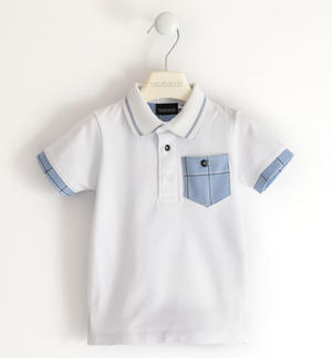 100% cotton girls¿ short-sleeve polo shirt WHITE