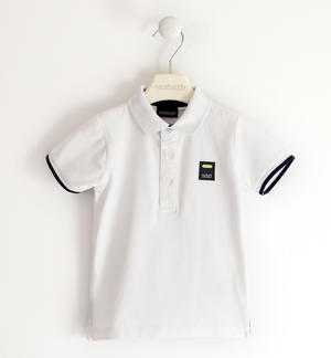 Short sleeve boys polo shirt WHITE