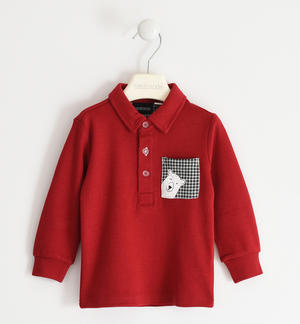 Boy's long-sleeved polo RED