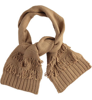 Girl's scarf with fringe BEIGE