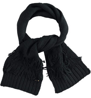 Girl's scarf with fringe BLACK