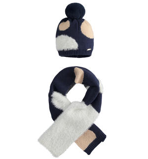 Girl's hat and scarf set BLUE