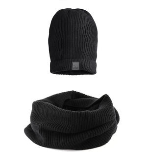 Boy's hat and scarf set BLACK