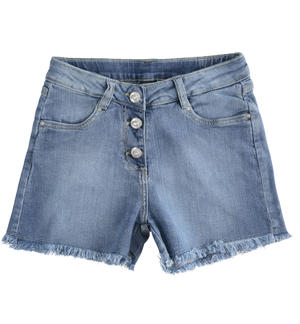 Girl's shorts with fringing BLUE