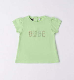 Girl's T-shirt with coloured rhinestones