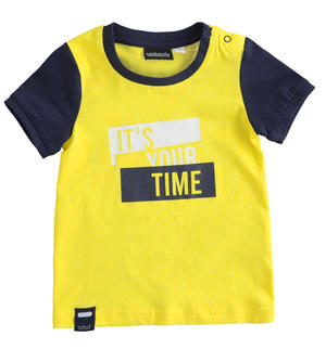 T-shirt bambino 100% cotone con stampa "it's your time" GIALLO