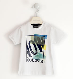 T-shirt 100% cotone per bambino con grafiche diverse BIANCO