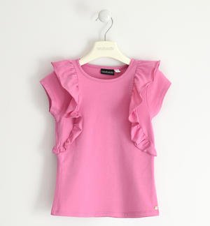 Girls¿ t-shirt with ruffles VIOLET
