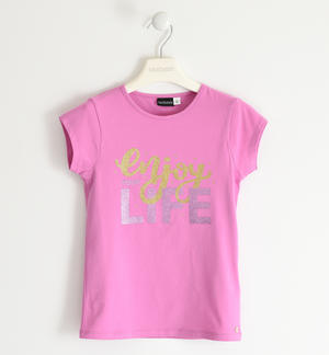 Little girl t-shirt with different glitter prints VIOLET