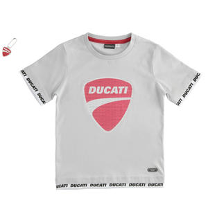 T-shirt bambino 100% cotone Sarabanda interpreta Ducati GRIGIO