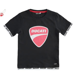 T-shirt bambino 100% cotone Sarabanda interpreta Ducati NERO