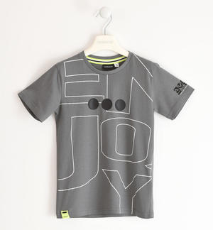 Boys¿ t-shirt with rubberised enjoy print GREY