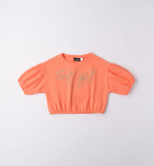 T-shirt con elastico ragazza ARANCIONE