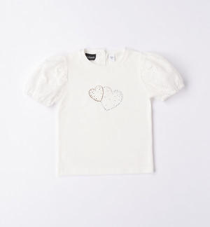 T-shirt cuori strass bambina