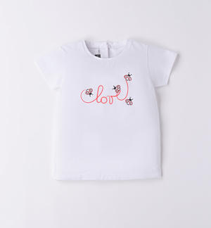 T-shirt Love bambina BIANCO