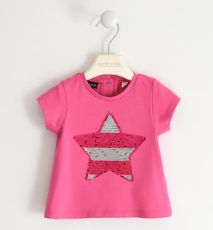 Girls¿ T-shirt with sequin star PINK