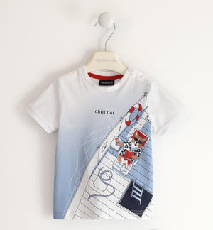 100% cotton T-shirt for boys with cute prints WHITE