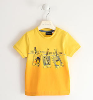 100% cotton T-shirt for boys with cute prints YELLOW