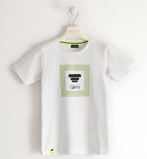 100% cotton T-shirt for boys with different prints WHITE