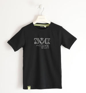 100% cotton T-shirt for boys with different prints BLACK