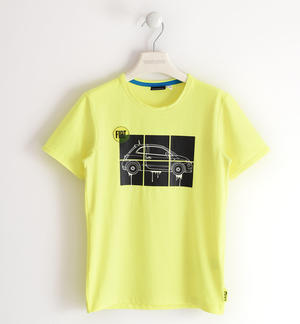 T-shirt for boys with Fiat 500 print and badge. YELLOW