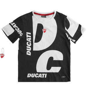 Boy T-shirt with Sarabanda meets Ducati print BLACK