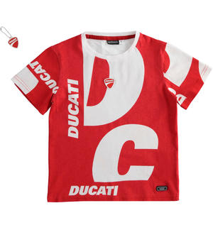 Boy T-shirt with Sarabanda meets Ducati print RED