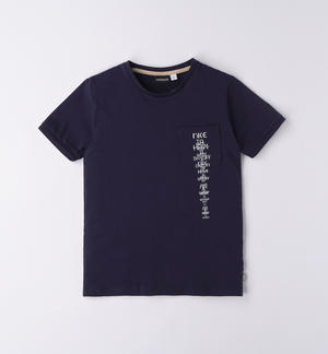 T-shirt ragazzo con taschino BLU