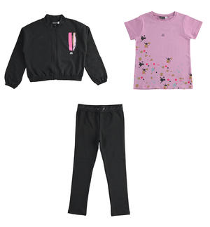 Girl's jogging suit with t-shirt BLACK
