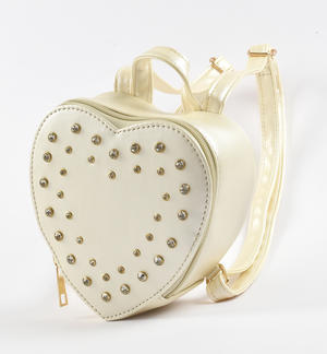 Little girl backpack in the shape of a heart CREAM