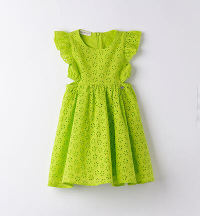 Girls' 100% cotton dress GREEN