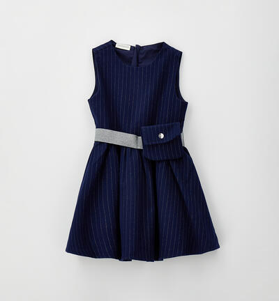 Abito bambina con tasca BLU